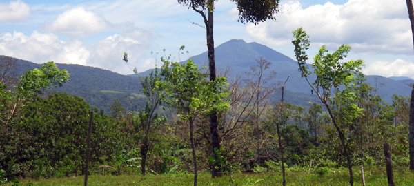 The dorant Volcan tenorio rises impressively to the north.