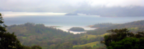 On a stormy day, the views of Lake Arenal from the finca are still fascinating. 