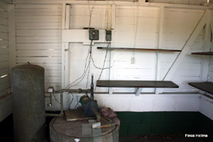 A farm building interior.