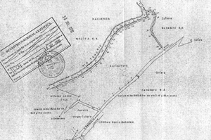 The plano shows the shape, size, and location of the finca.