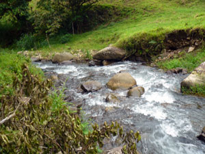 The is the quite strong small river in spectacular terrain, the Rio Tigra.