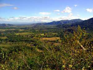 The farm looks to the east toward the Tempisque River Basin To the west is the Pacific coastal range. 