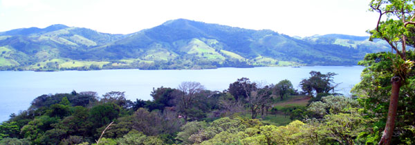 The acreage rises up the hillside for great views of Lake Arenal and Arenal Volcano.