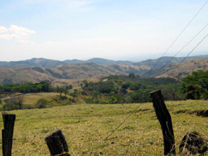 The acreage has a huge view over the lowlands to the Tempisque River Basin and the coastal mountains.