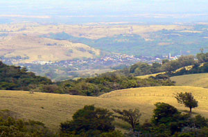 Tilaran lies downhill to the west of the ranch.