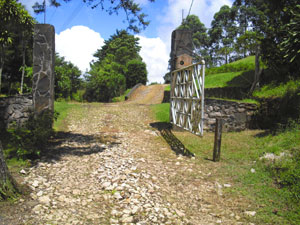 The entrance gate to the ranch.