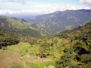 The ranch is on beautiful terrain high in the mountains above the Pan American Highway.