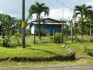 One of the farm's two houses is this small place beside the Guatuso road.