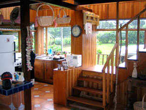 The kitchen is modern and has fine cabinetry.