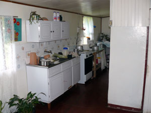 The kitchen in the 2 bedroom 1 bath house. 