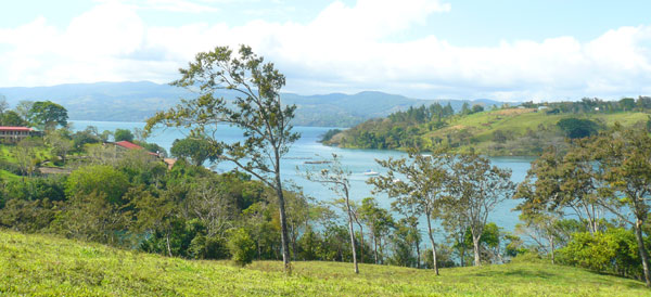 This 8-acre property borders San Luis Cove and has a great hilltop building site overlooking the cov and Lake Arenal.