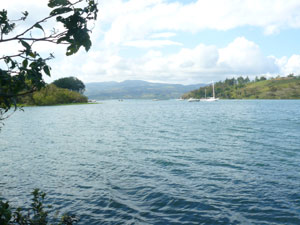 Here's the view of pretty San LUis Cove from the bottom of the path leading to the lake from the property.