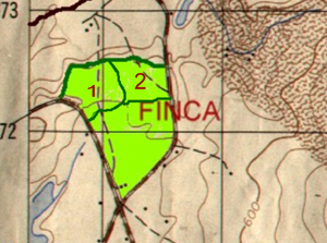 The finca is at the junction of the El Castillo road and the road that skirts the lake around the headland west of the dam. 