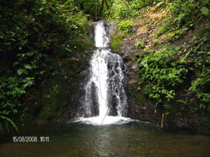 A waterfal with pond on the property overlooking Rio Chiquito.