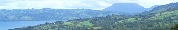 Lake Arenal has a real active volcano at the east end.