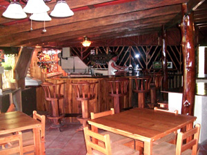 The rusticated interior such as the bar provides a funky charm that provides a wonderful atmosphere.