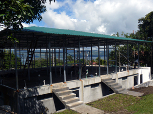 The roof is now on in early December and all glass and tile have been installed in the first-floor commercial spaces.