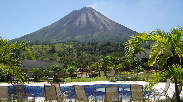 The 40-room hotel is located 10 minutes from La Fortuna and has a brilliant Arenal Volcano view.