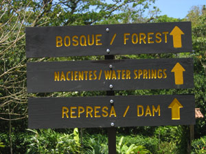 Signs guide guests throughout th 19 acres.