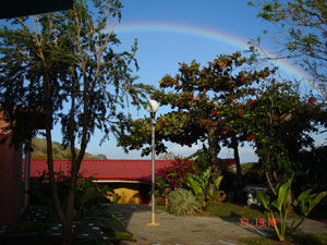 The hotel, located just three blocks from the center of hilltop Tilaran, has vast territorial views to the west and north.