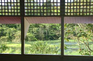 The large open-air area on the second floor has a nice view of the lake inlet.