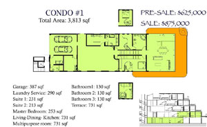 Here's is the floor plan for the first-floor condo.