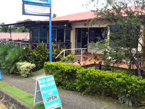 The building as seen from uphill.