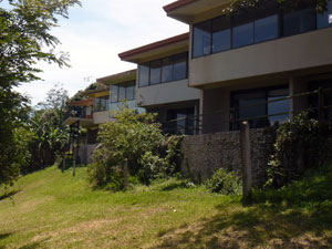 This condo is at the far end of 5 two-story units and is the only one with a deck.