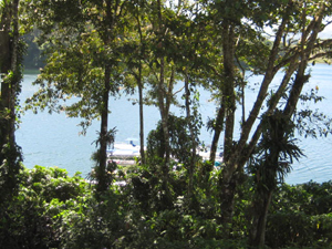 The floating dock is part of the view from the master balcony.