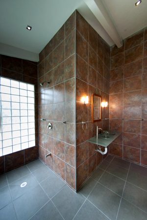 What a great shower in this bathroom!