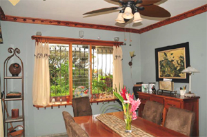 The dining room (and open kitchen) also have views to the lake.