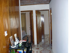 The hallway to the bedrooms and bathrooms.