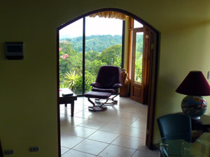 Beyond the central area, a garden room gives even better views of the bay, lake, mountains, and volcano.