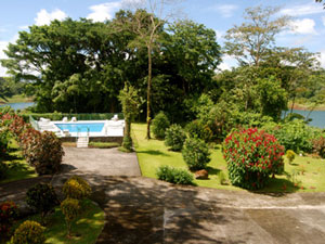 The community's second pool is more privately placed not far from the landscaped path to the floating dock.