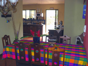 The dining area.