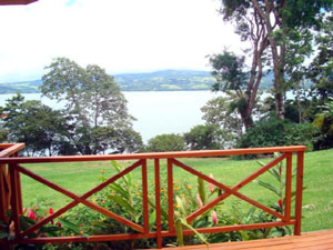 This view shows the proximity of the lake from the deck.