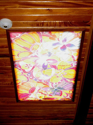 A decorated skylight.