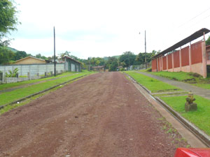 The house is on a wide street that runs from the center of the village to the hills that look down on the town.