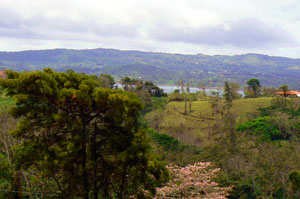 Across the lake is the town of Nuevo Arenal.