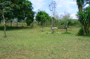 This water trough for horses is surrounded by flat land very suitable for building or other uses. 