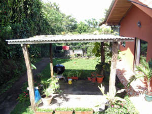 A rancho provides sheltered enjoyment of the view and climate outside the dining room.