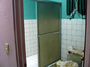 There are two tiled bathrooms.