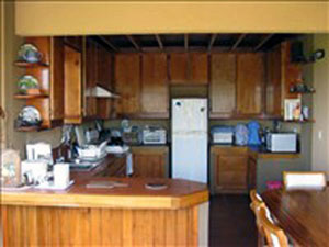 The kitchen in the main house.