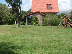 The cottage is very privately located in the midst of sweeping lawns.