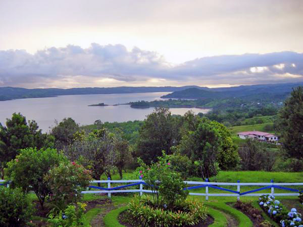 The mountain-top estate has fantastic lake and volcano views.