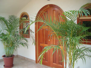 The handsome doorway to a second-level guest room.