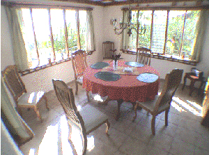 The dining area.