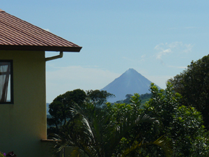 The Arenal Volcano is an imposing sight from the house and yard.