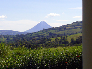 The volcano as seen from the first-level patio.