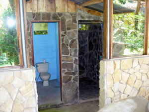 The rancho contains a toilet and shower for campers.